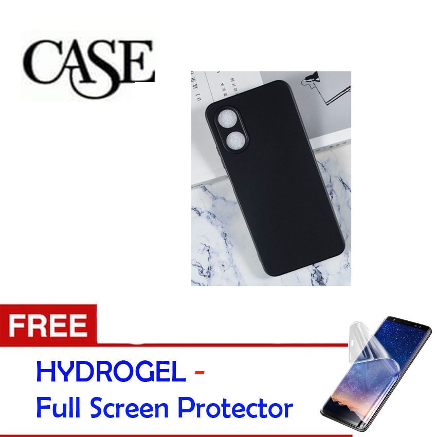เคสนิ่มสีดําสําหรับ Oppo Reno8 T 4G 2023 - 6.43 นิ้ว - ฟรีไฮโดรเจล