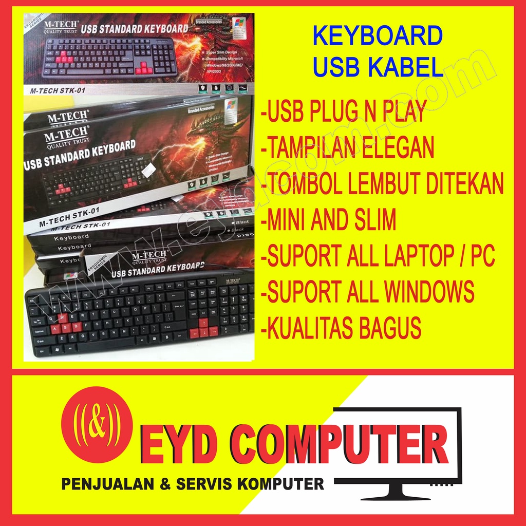 แป้นพิมพ์มาตรฐาน USB SUPPORT คอมพิวเตอร์พีซีทั้งหมด LAPTOP NETBOOK KEY KIBOT KEYBORD ปลั๊กอัตโนมัติ 