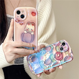 เคสโทรศัพท์มือถือนิ่ม ลายกระต่ายทิวลิป สีม่วง สําหรับ iPhone 11 12 13 14 PRO MAX iPhone14 iPhone14Pro