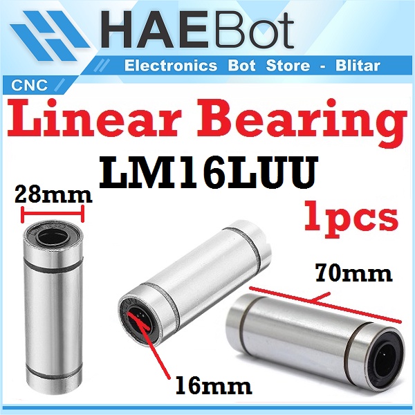 [HAEBOT] LM16LUU Linear Motion Bearing Bushing 16mm CNC 3D Mechanical Printer Machine Slider Axis Sm