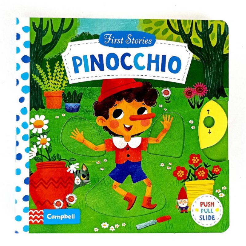 Campbell First Stories Pinocchio Push Pull Slide Board Book