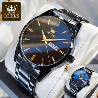 OLEVS Jam Tangan Pria Anti Air Original Tahan Luminous Fashion Analog Stainless Steel Watch Men Model 6898