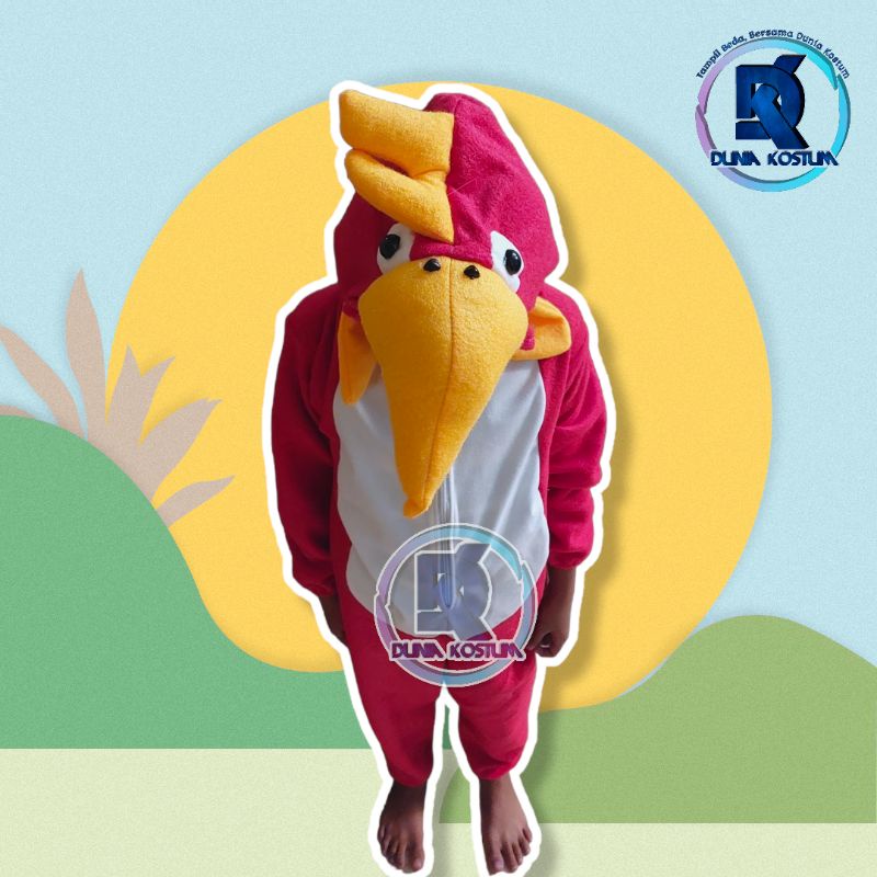 MERAH RED CHICKEN ANIMAL ONESIE COSTUME/ COSTUME และผู้ใหญ่ COSTUME/CARNAVAL และศิลปะ COSTUME