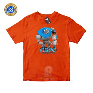 (ฟรีชื่อ) เสื้อยืด ผ้าฝ้าย พิมพ์ลายการ์ตูน MOTIF ARPO THE ROBBOTS FOR ALL KIDS UNISEX สําหรับเด็ก