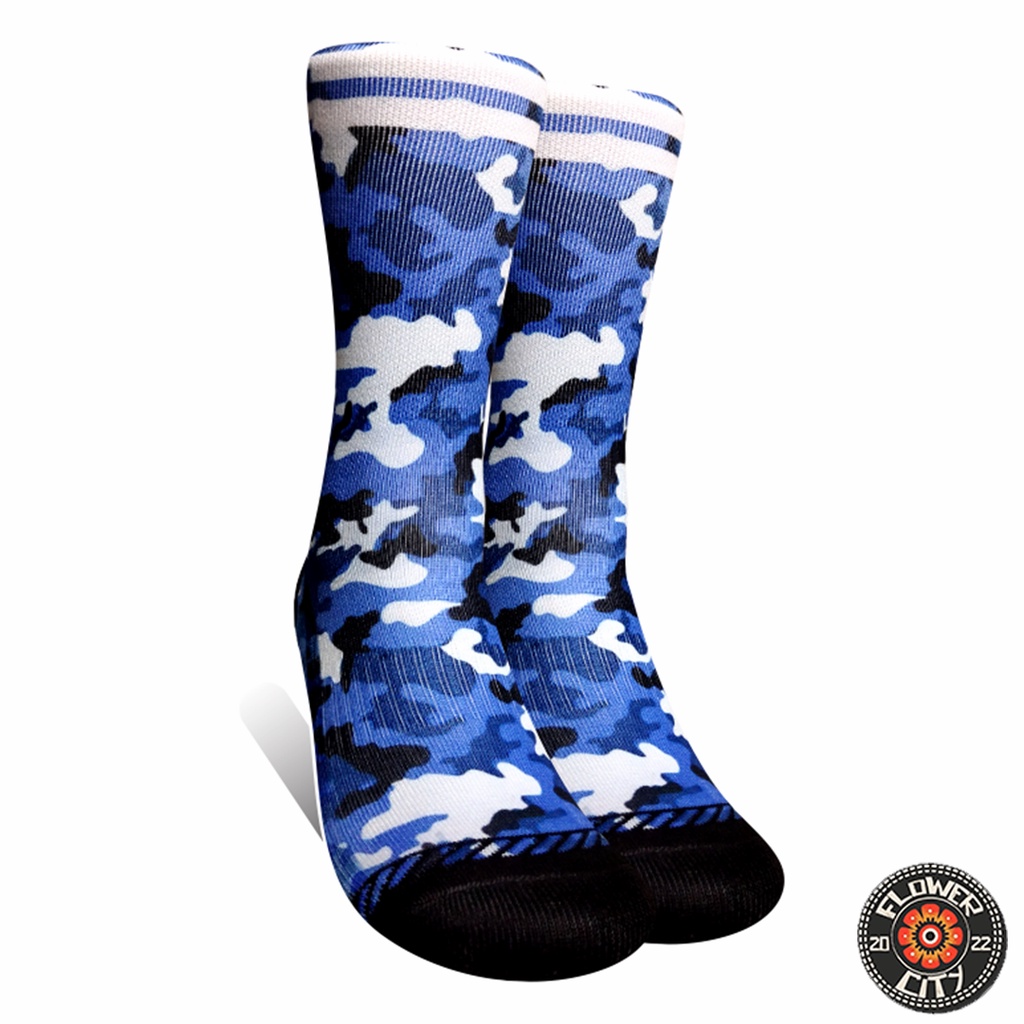 เลขที่. F81 Army Blue Fullprint Socks (FC)