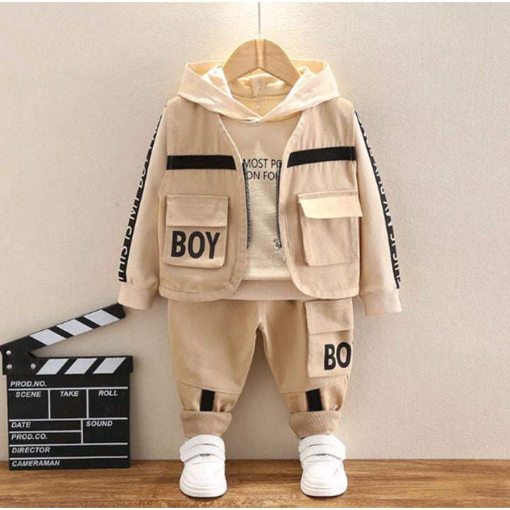 ใหม่ล่าสุด 3 IN 1 BOYS CLOTHING SET FOR CHILDRENS AGE 6 MONTHS-5 YEARS/CHILDRENS LONG SLEEVED CLOTHI