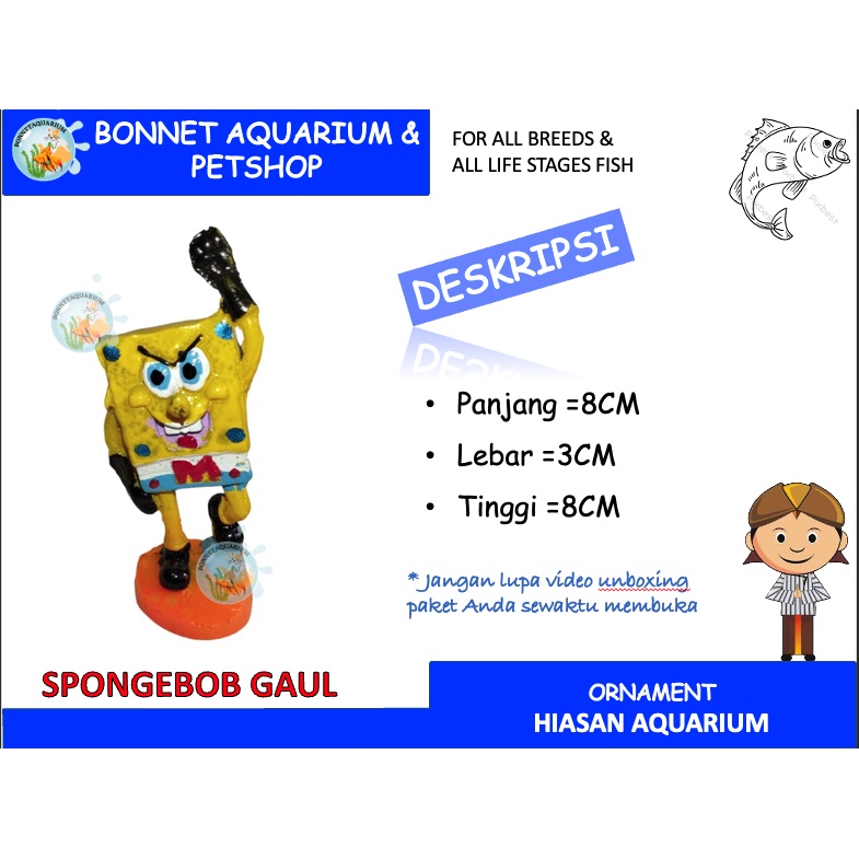 FIBER DECORATIVE TOY AQUARIUM SPONGEBOB GAUL FIBER DECORATIVE