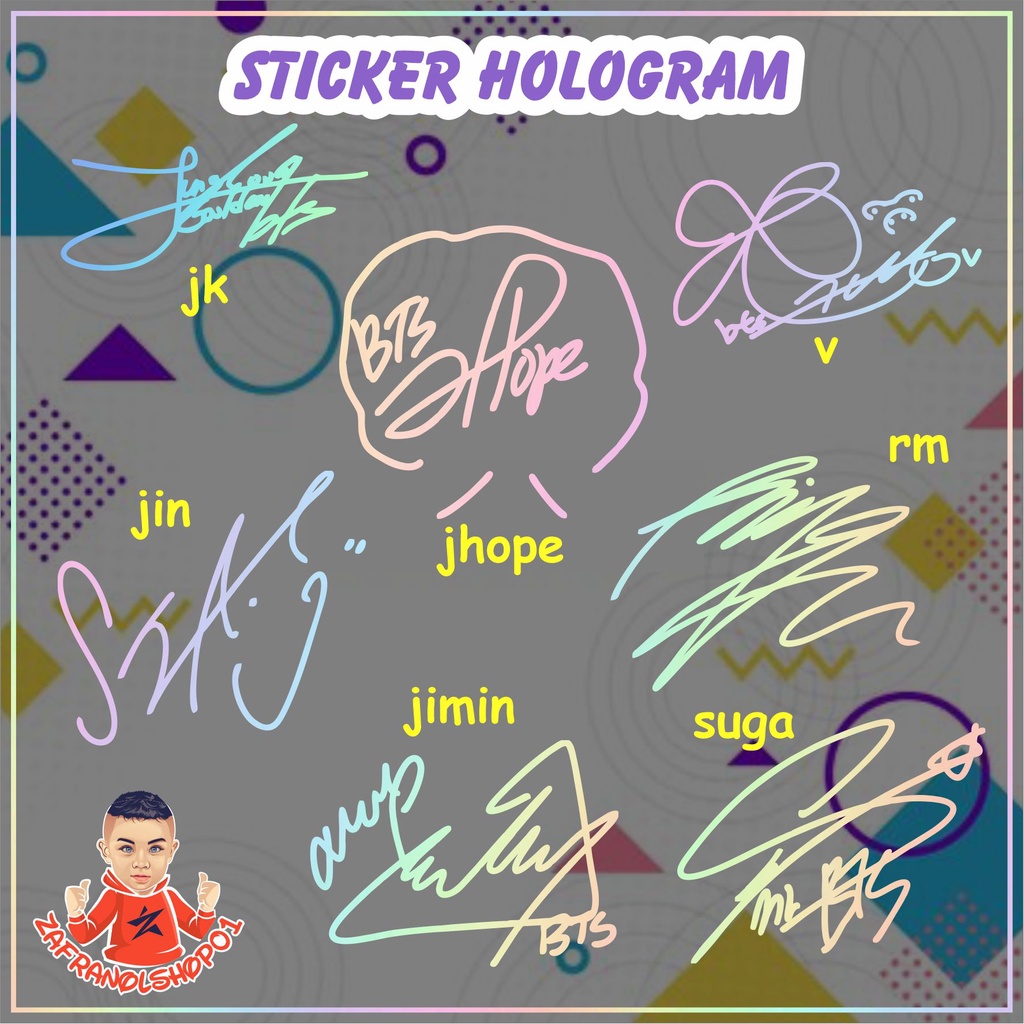 BTS HOLOGRAM RAINBOW STICKER ป้าย BTS AUTOGRAPH