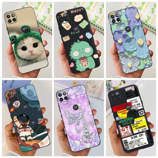 เคสโทรศัพท์มือถือ ซิลิโคนนิ่ม TPU ลายไดโนเสาร์ แมวน่ารัก สีดํา สําหรับ Motorola Moto G 5G Moto G 5G Plus