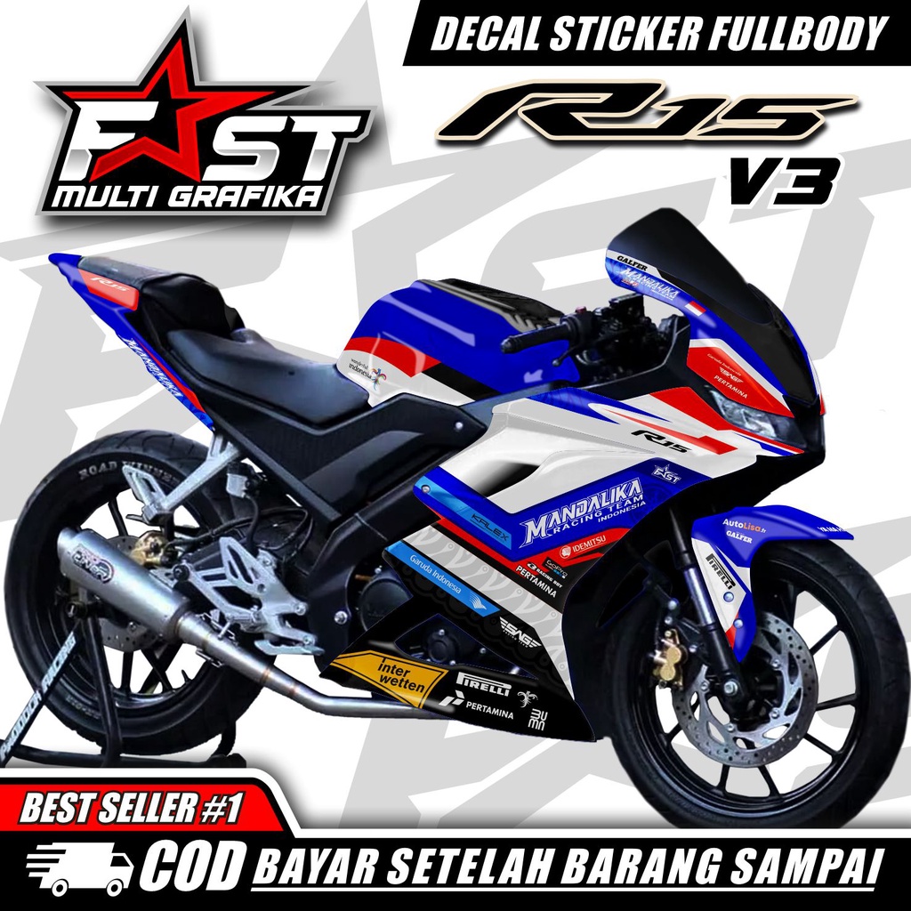 R15 v3 สติ๊กเกอร์รูปลอกเต็มตัวพร้อม mantika motif สามารถปรับแต่งได้