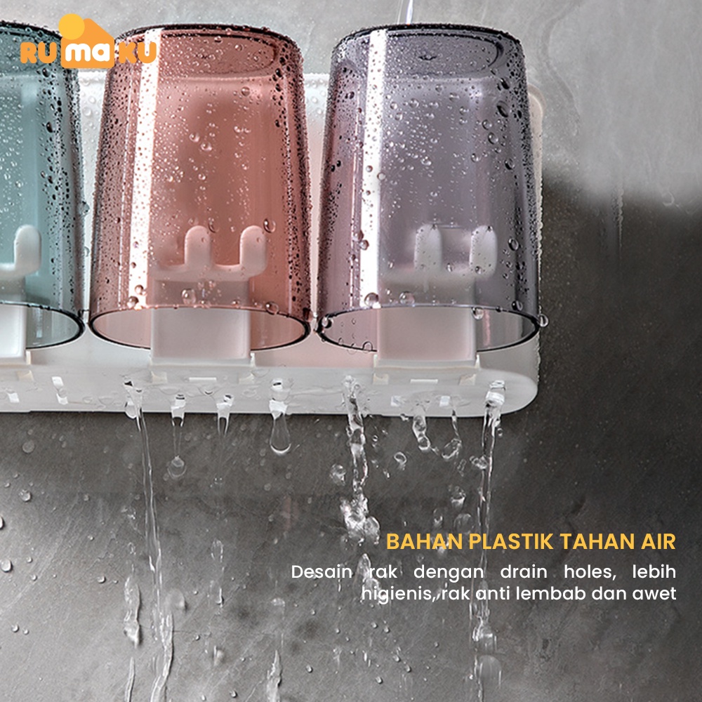 ข้อเสนอใหม่ WAREHOUSE CLEARANCE RUMAKU TOOTHBRUSH RACK TOOTHPASTE DISPENSER BATHROOM HANGING RACK