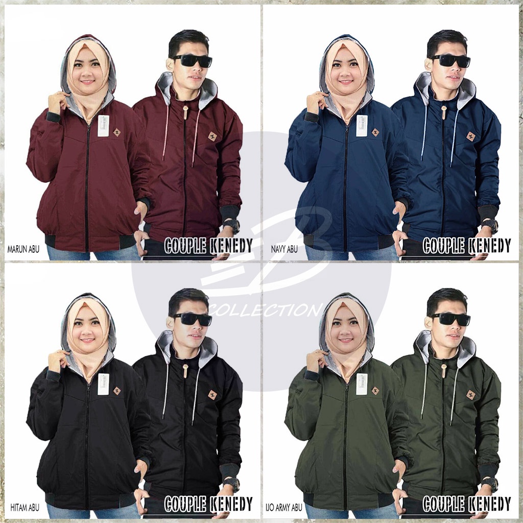 DC Couple Kenedy Reversible Parachute Hoodie Despo Fleece BB Couple Jacket Size L, XL, XXL Jumbo