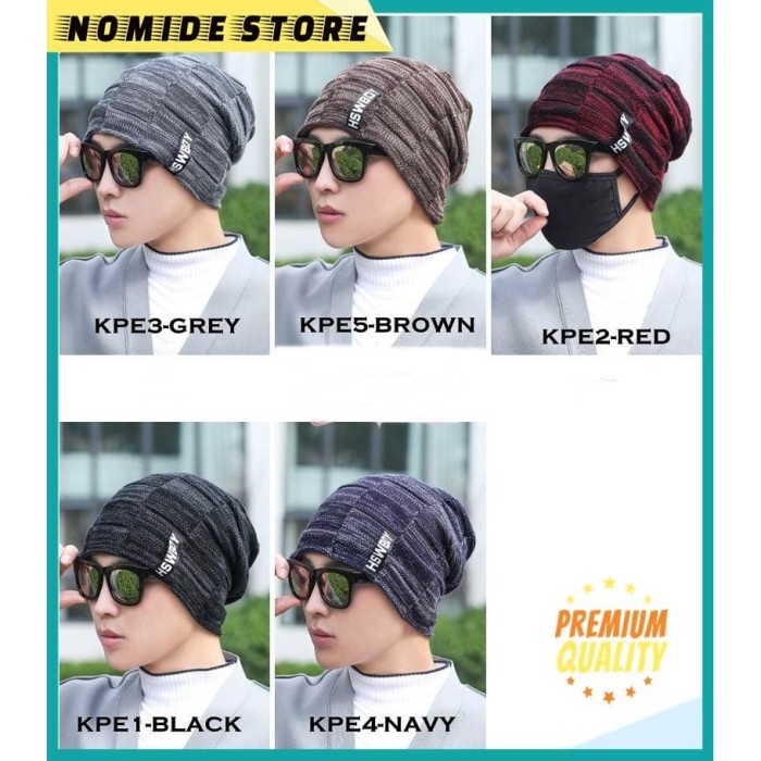 BEANIE หมวก HSWBOY BEANIE WOOL ฤดูหนาว BEANIE KNITTED BEANIE สําหรับผู้ชายผู้หญิงจัดส่งฟรี