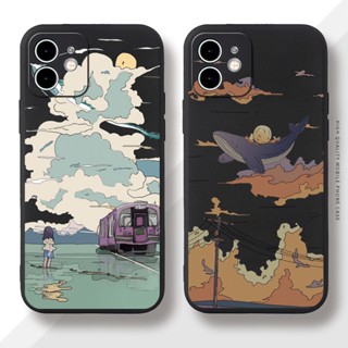 เคส iPhone14 สไตล์เกาหลี พิมพ์ลาย แบรนด์อินเทรนด์ ขอบเหลี่ยม เคสซิลิโคน ฝาครอบป้องกันการตก สำหรับ เคสไอโฟน11 โทรศัพท์ se2020 7 8 plus 11 เคสไอโฟน 12 13 14 pro max เคสไอโฟน 13 เคสไอโฟน เคสไอโฟน7พลัส xs XR iPhone case เคสโทรศัพท์