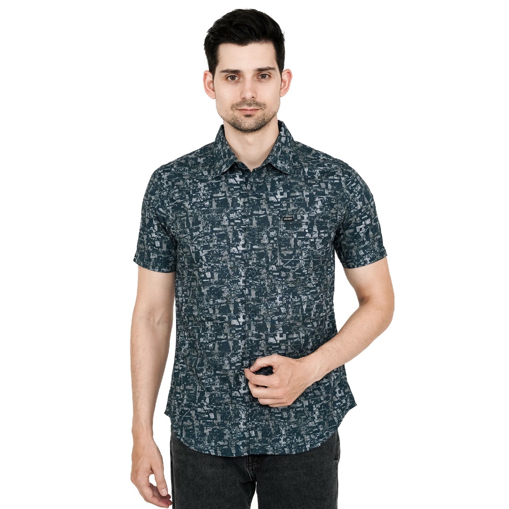 KEMEJA Cressida Casual Slimfit เสื้อเชิ้ตสีเทาผู้ชาย - HMKBS.HB073X