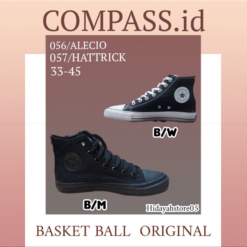 COMPASS.id ORIGINAL 056/HI 057/OX B/W B/M 33-45 ELEMENTARY SCHOOL รองเท้า CHILDRENS SCHOOL รองเท้า