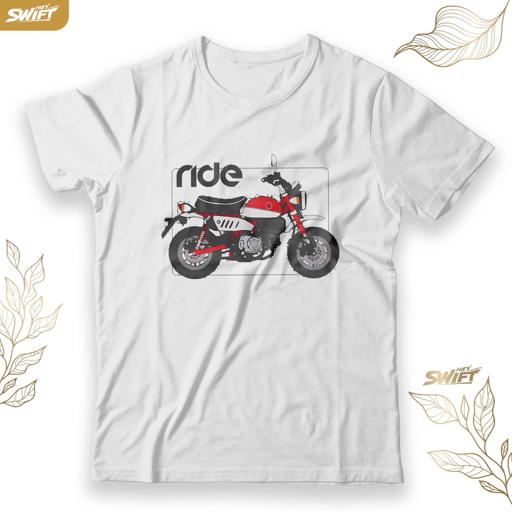 Ride honda monkey เสื้อยืดสีแดง DISTRO CLOTHING TSHIRT