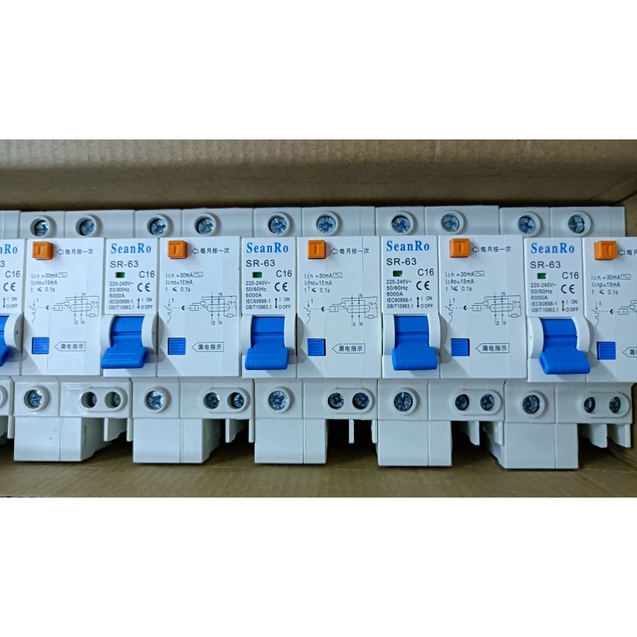 RCBO 1pin rcbo 1p rcbo MCB 16A 32A 40A 50A 63A แอมป์ความปลอดภัยกระแสรั่ว