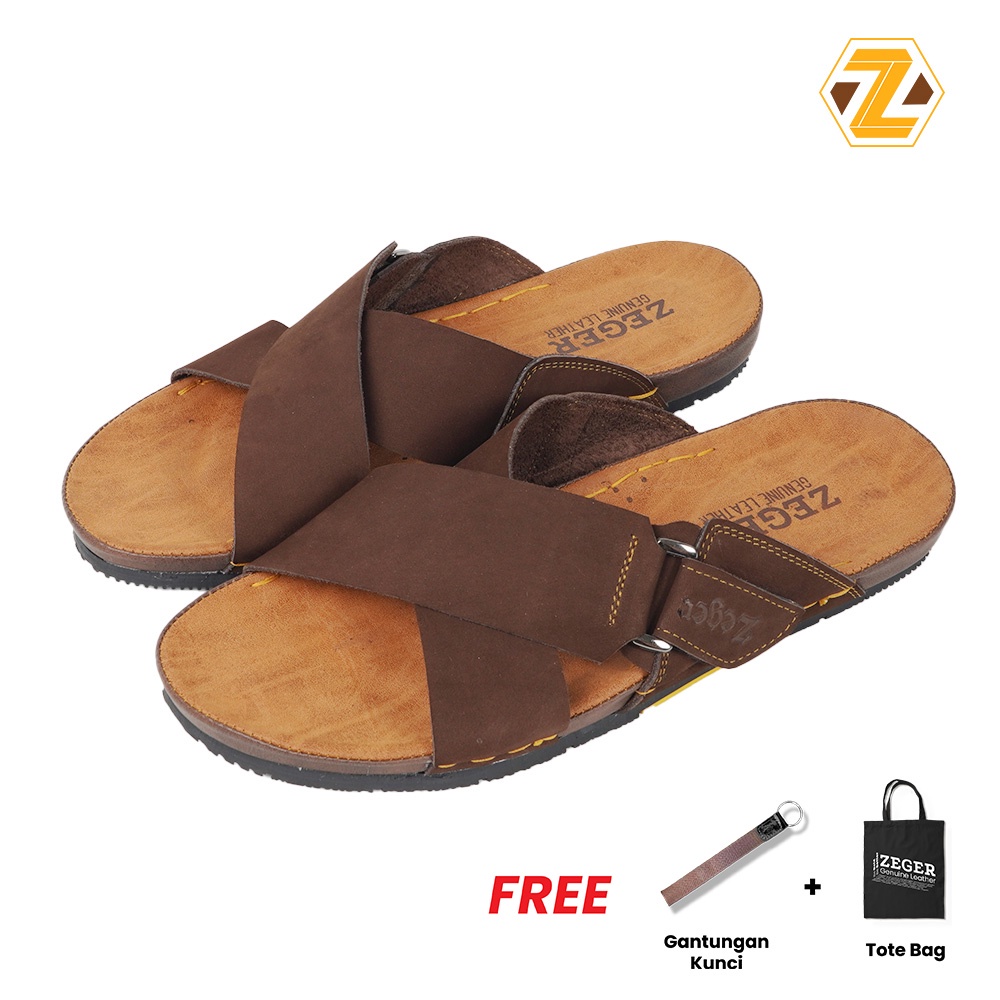 Zeger Footwear รองเท้าแตะหนังผู้ชาย แบบสวม - Viking 955