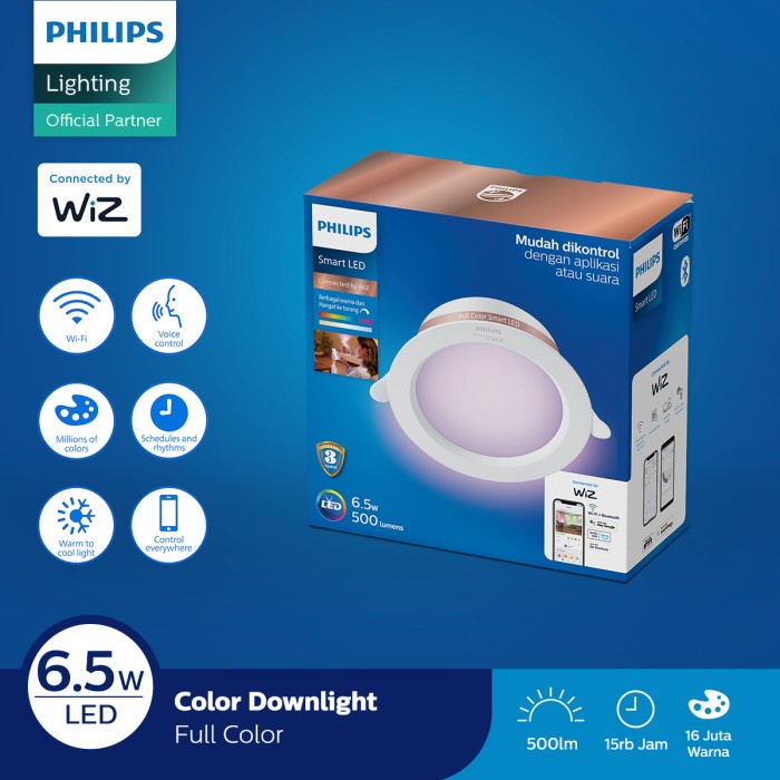 [สมาร ์ ท ] Philips Smart Wifi Led Downlight 6.5W - ปรับแต ่ งสีได ้ - Rgb [Lamp ]
