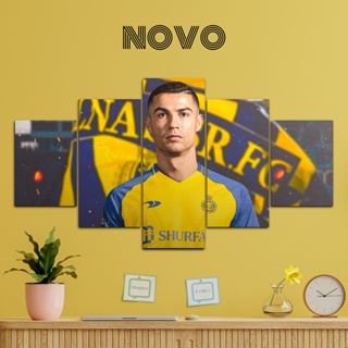 Hiasan DINDING KAYU Novo โปสเตอร์ไม้ CRISTIANO RONALDO สําหรับแขวนตกแต่งผนังบ้าน 1 ชุด 5 ชิ้น