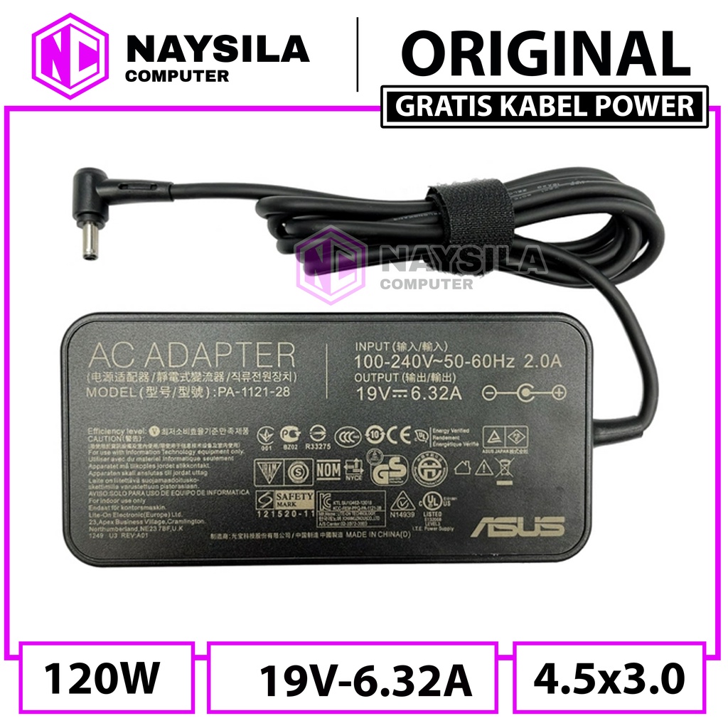 Asus P552LA P552SA P552SJ 19V 6.72A 120W 4.5*3.0 pin Slim Original PRC อะแดปเตอร์ชาร์จ (PA-1121-28) 