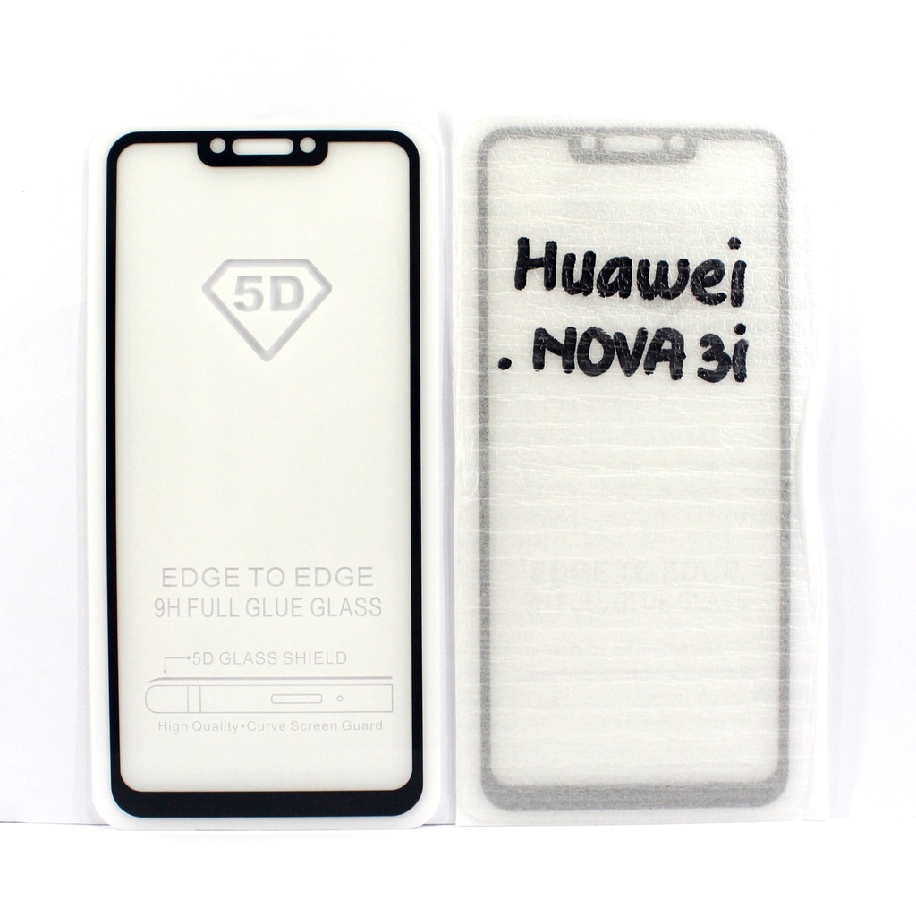 ฟิล์มกระจกนิรภัย 9D HUA NOVA 3I 2018 INE-LX1 BLACK = HUA P SMART + PLUS 2018 INE-LX1R INE-LX2 INE-LX
