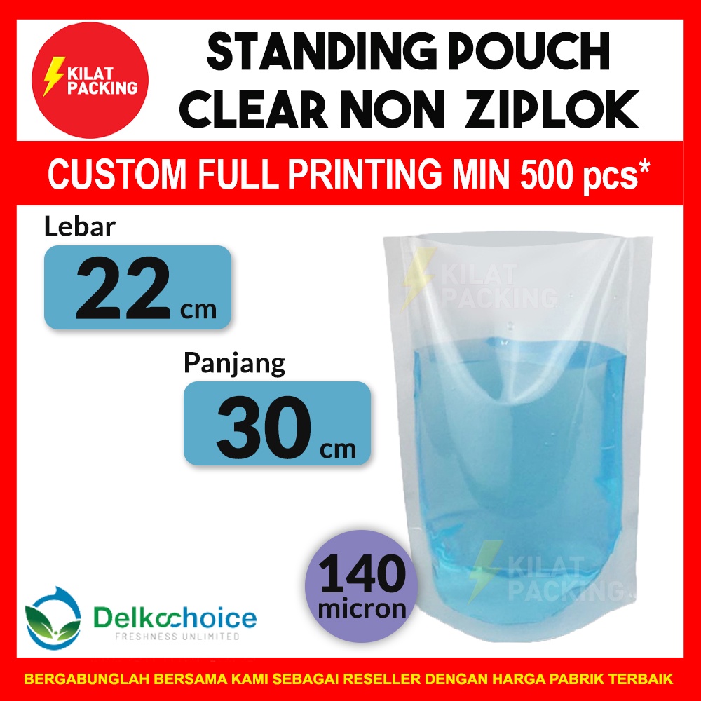 STANDING POUCH VACUUM NON ZIPLOCK ถุงใส่อาหารและเครื่องดื่มพลาสติก PREMIUM 22CM x 30CM