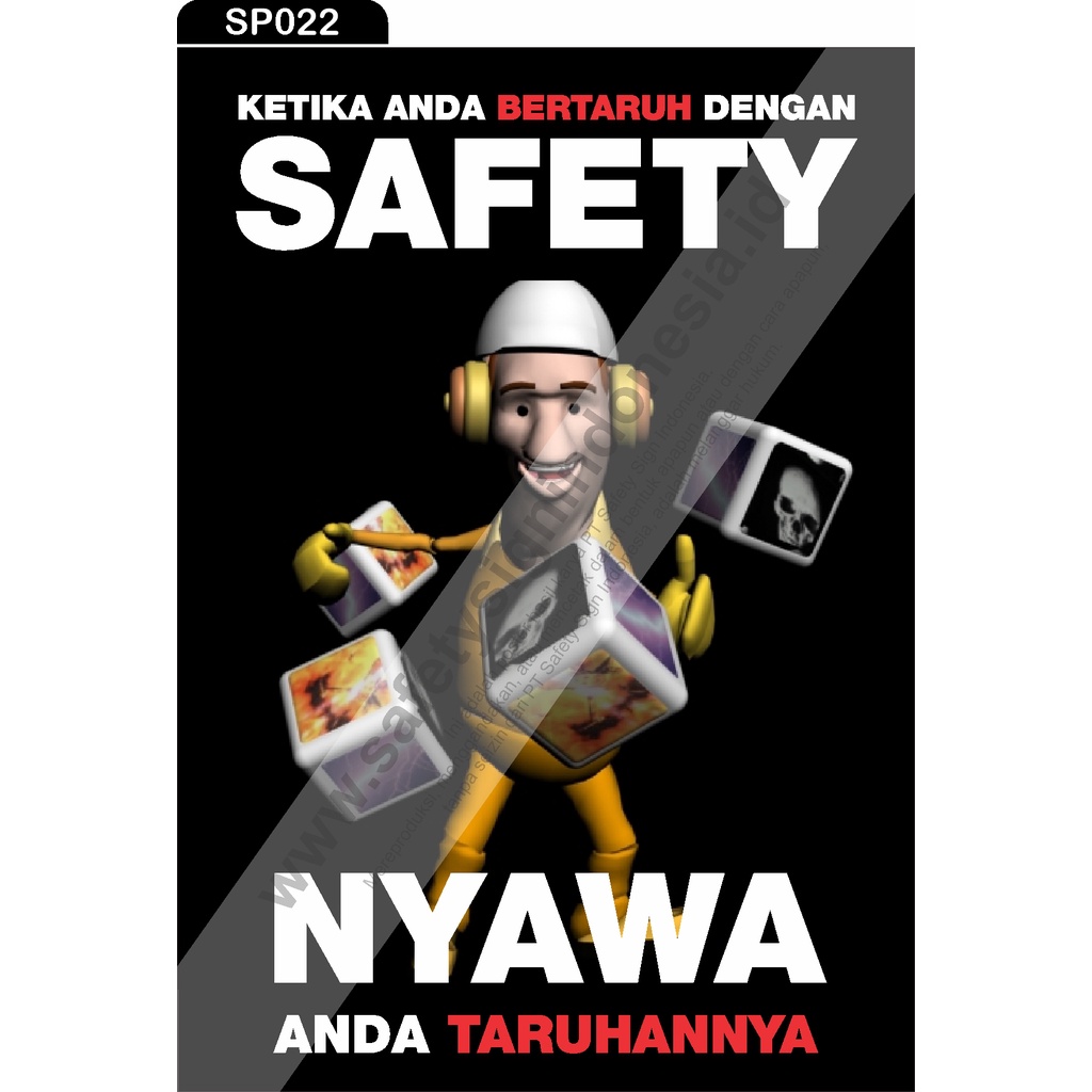 SP022 K3 Safety Poster A2 กรอบรูป - เมื่อคุณมาพร้อมความปลอดภัย และเวลาของเขา