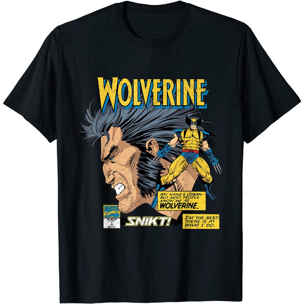 เสื้อยืด Marvel Comics Wolverine Classic Logan Retro