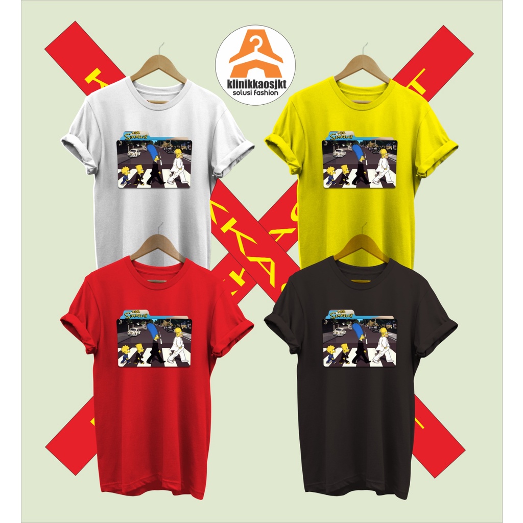เสื้อยืด THE SIMPSONS CARTOON - THE SIMPSONS ABBEY ROAD TSHIRT