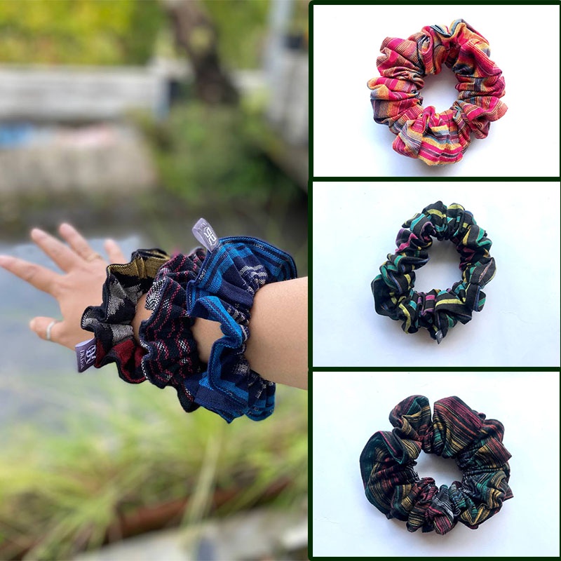 ETHNIC WOVEN HAIR TIE SCRUNCHIE / ETHNIC WOVEN HAIR PAIR by DKLASIK