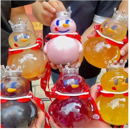 ขวดน้ําดื่มแก้ว Mixue Snow King 700ML - ขวดน้ําดื่ม Viral แบบใส