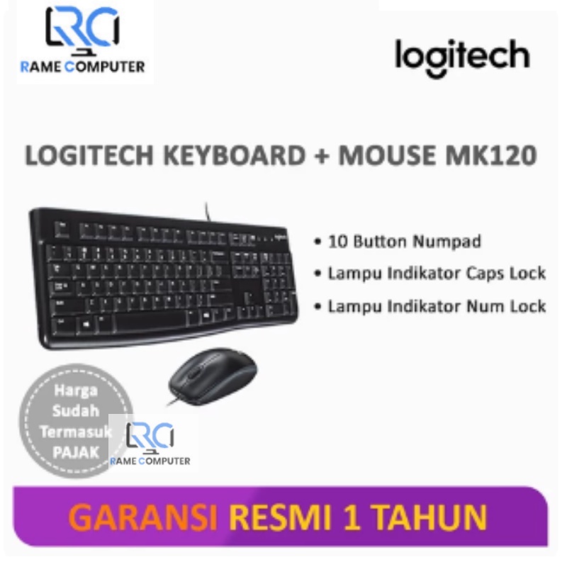 Logitech MK120 Combo USB Keyboard K120 + เมาส์ USB M90 ดั้งเดิม