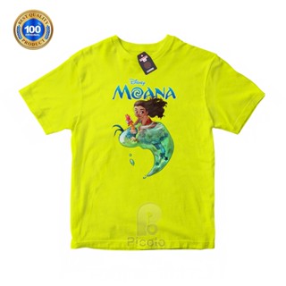 (ฟรีชื่อ) เสื้อยืด ผ้าฝ้าย พิมพ์ลายตัวละคร DISNEY MOANA สําหรับเด็ก