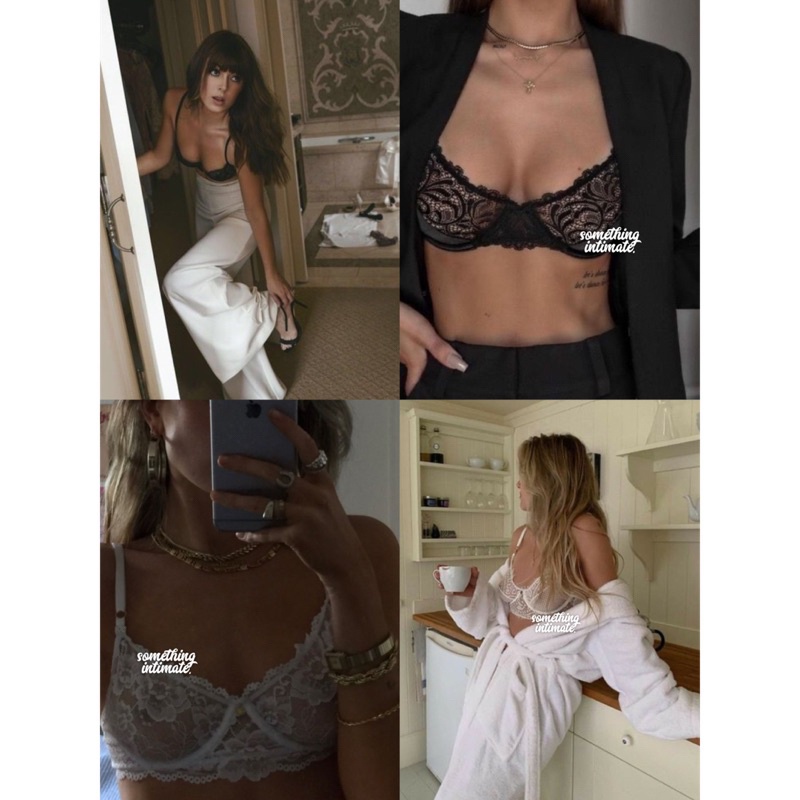 H&M ชม.&ม & Tories อื่นๆ / La Redoute / H&M Allover Lace Tumblr Bralette Tshirt แบบมีสาย Unpadded Ho