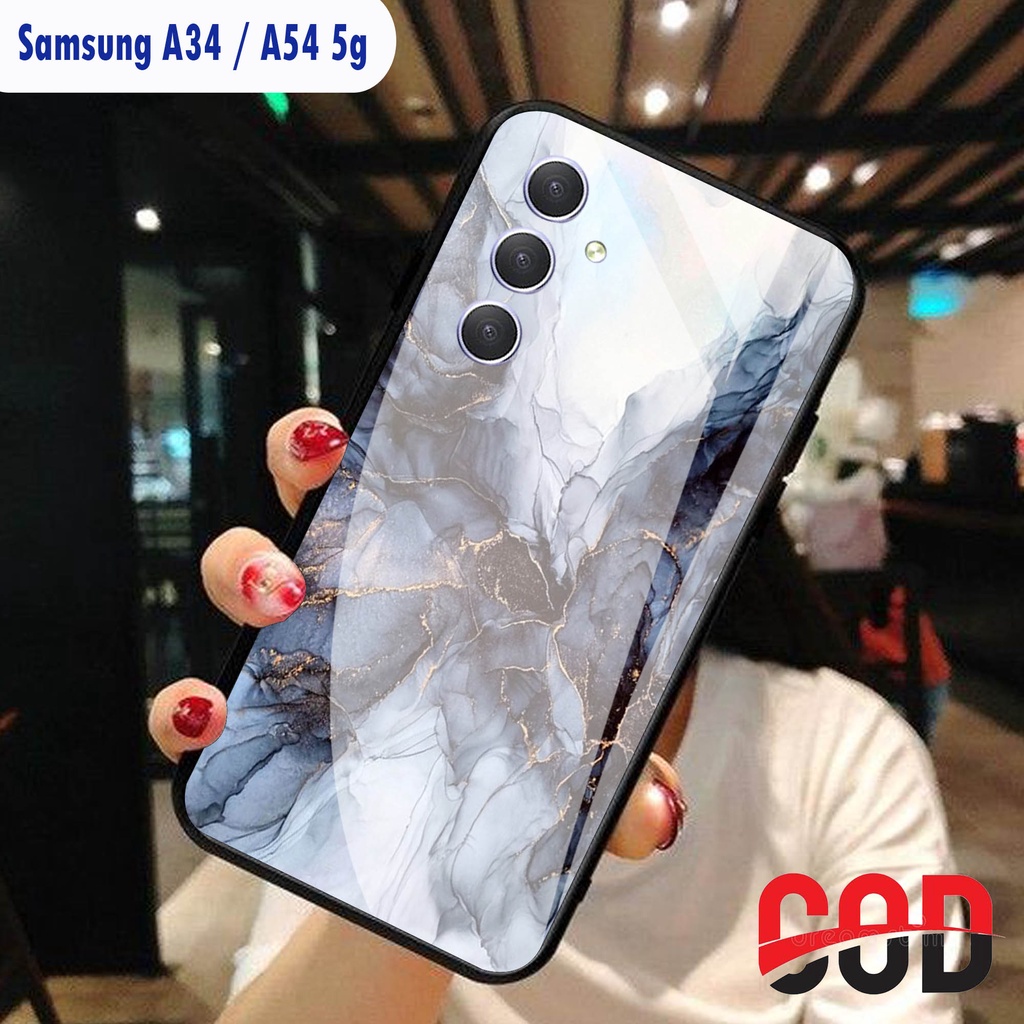 (S11) เคสกระจก SAMSUNG A34 A54 5G - เคสมือถือใหม่ล่าสุด - SAMSUNG A34 A54 5G - ฟิล์มกันรอยมือถือ - S