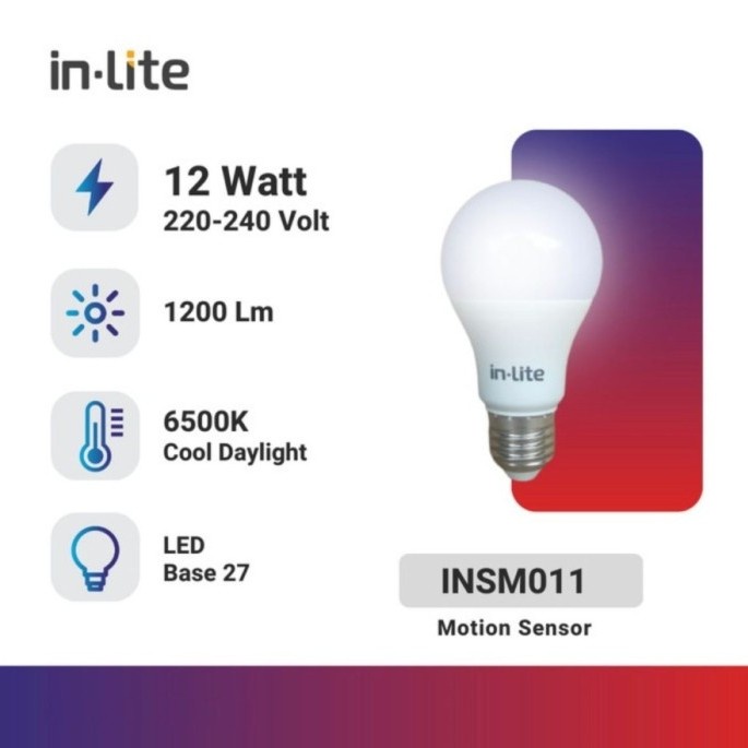 [Smart ] Inlite หลอดไฟ Led Motion Sensor 12Watt Insm011 Motion Sensor หลอดไฟ Led [โคมไฟ]