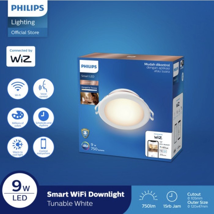 [สมาร ์ ท ] Philips Smart Wifi Led Downlight 9W Tunable Ble New Series +บลูทูธ [Lamp ]