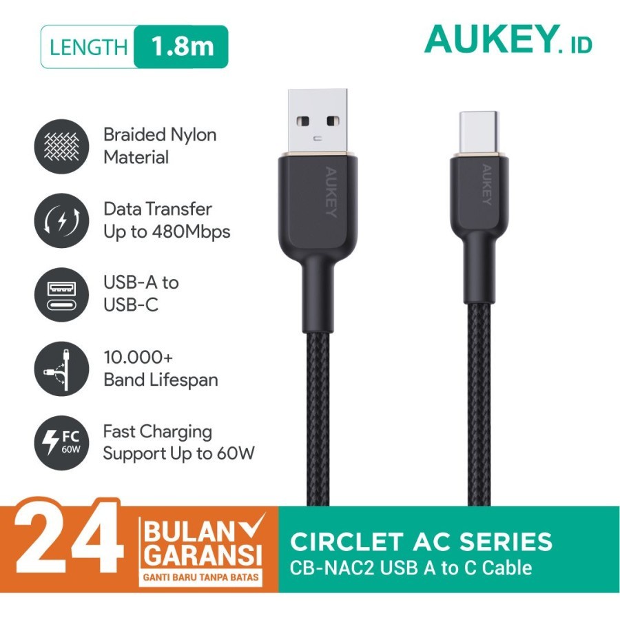 สายชาร์จ Aukey CB-NAC2 USB เป็น C