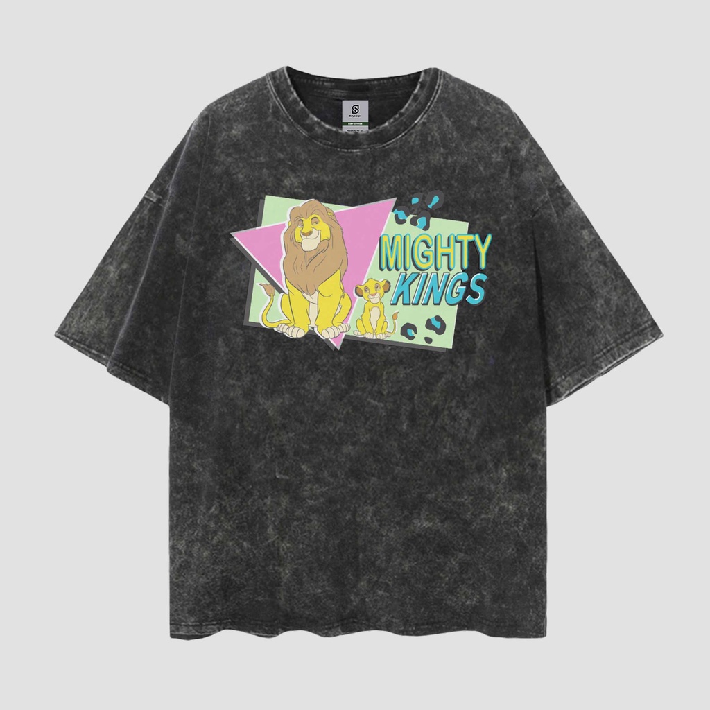 The Lion King Mighty Kings สไตล์วินเทจ Oversize Washed Tee