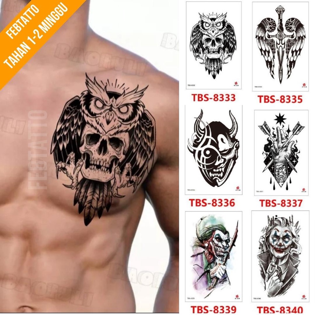 รอยสักชั่วคราวขนาด 12cmx19cm Aesthetic Tattoo Motif ชั่วคราว Tattoo สติกเกอร์ฮาลาลขายส่งน้ํา Tattoo 