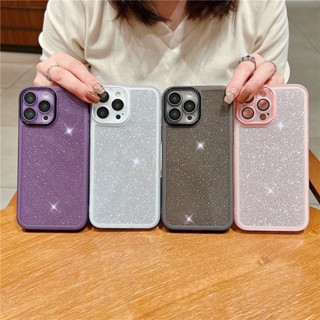 Iphone 11 12 13 14 Plus PRO MAX iPhone14 iPhone14Pro กลิตเตอร์ พร้อมฟิล์มกันรอยเลนส์ เคสนิ่ม