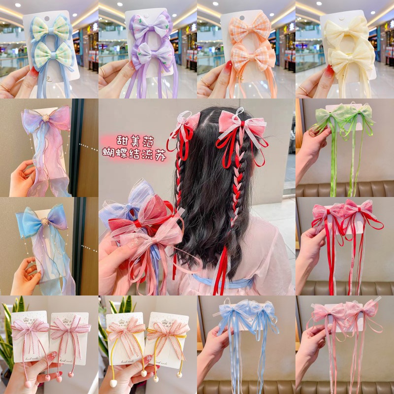 กิ๊บติดผม ประดับโบว์ ประดับพู่ สไตล์จีน แฟชั่นสําหรับเด็กผู้หญิง