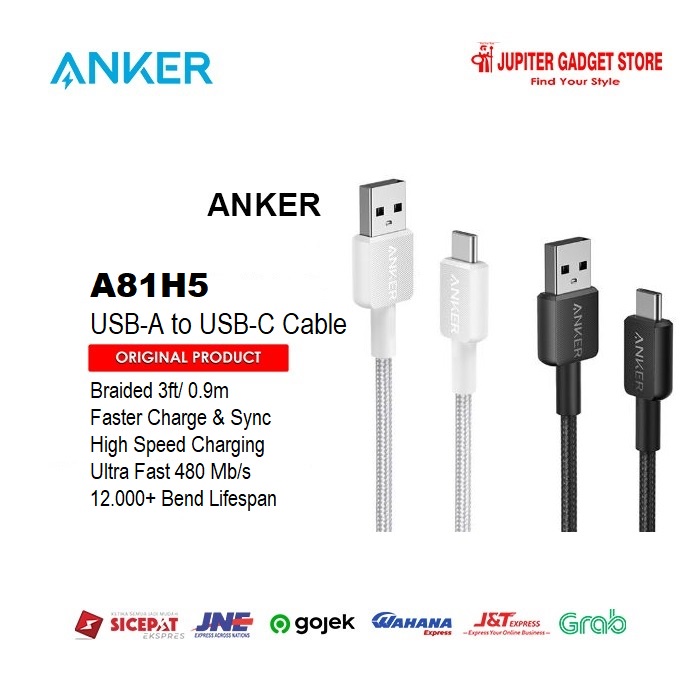 Anker Type-C USB-A ถึง USB-C 3ft 0.9M A81H5 สายชาร์จข้อมูล