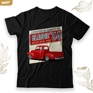 Kaos classic 1954 เสื้อยืดลําลอง แขนสั้น พิมพ์ลาย Street American classic Hot Rod Truck BAJU DISTRO