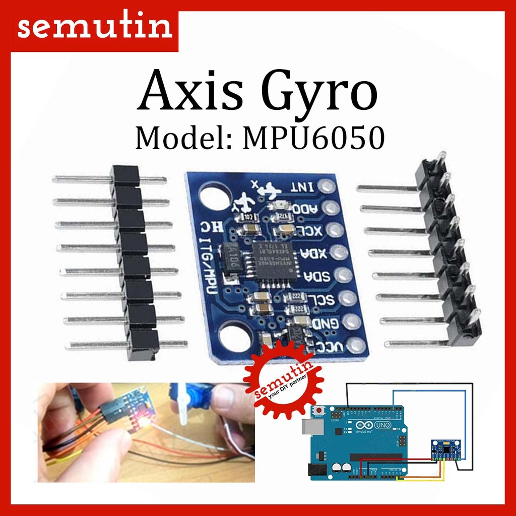 แกน Gyro โมดูล MPU-6050 GY-521 / GY521 MPU6050 6DOF โมดูล Accelerometer Gyroscope Triaxial