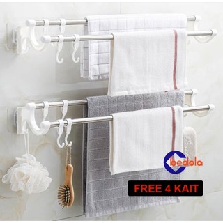 2 set Bedola gantungan handuk tanpa paku hanger handuk