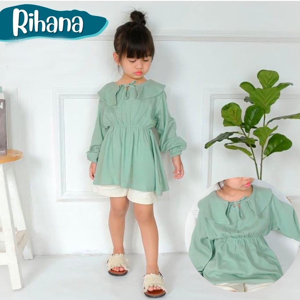 Rihanna Top - เสื้อท็อปเด็กผู้หญิงเกาหลีทําจากเรยอนระดับพรีเมียม อายุ 2-5 ปี