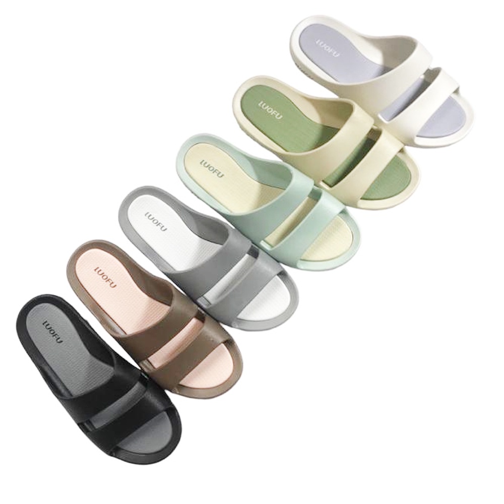 LUOFU รองเท้าแตะผู้หญิง PVC Two-Tone F2328-CS6W [B00]